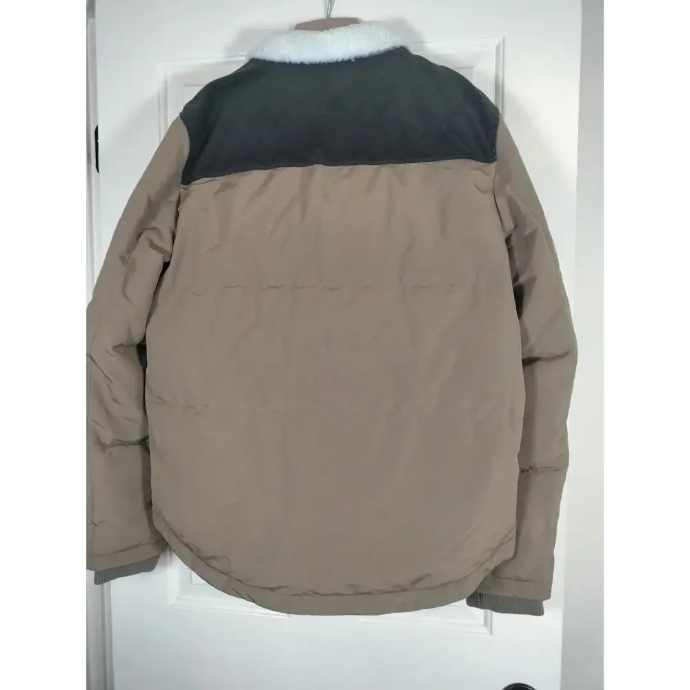 NWT Levi's Quilted Woodsman Puffer Jacket Sz L (Tag Says M)‎ Brown & Tan